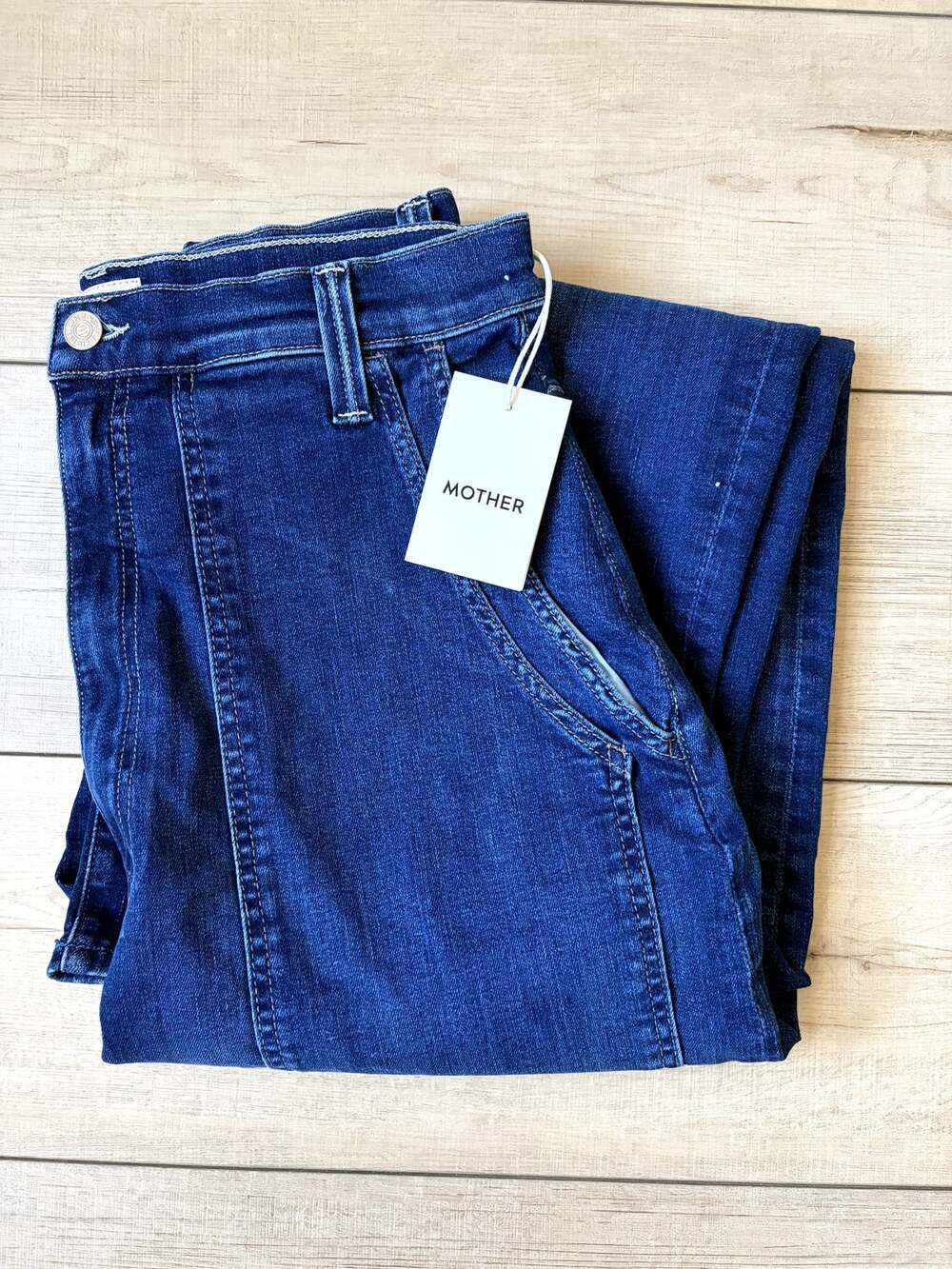 NWT MOTHER The Quartet Breaker Flood Jeans Howdy Wash Size 31 High Rise